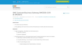 
                            8. SMC Comcast Business Gateway SMCD3G-CCR & SMC8014 ... - Smcd3g Portal