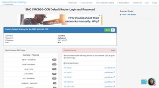 
                            2. SMC SMCD3G-CCR Default Router Login and Password - Smcd3g Portal