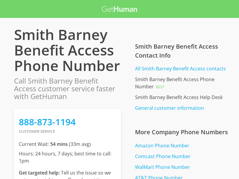Smith Barney Benefit Access Phone Number  Call Now ...
