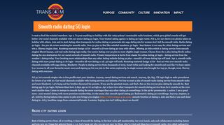 
                            8. Smooth radio dating 50 login | Trans4m - Smooth Radio Dating 50 Portal