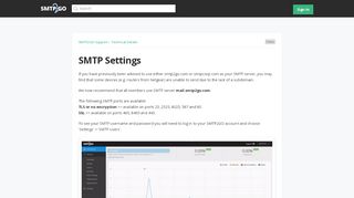
                            4. SMTP Settings – SMTP2GO Support - Smtpcorp Portal