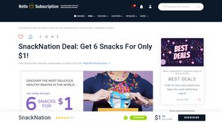 
                            8. SnackNation Deal: Get 6 Snacks For Only $1! - hello ... - Snacknation Sign In