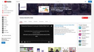 
                            7. Sodexo Benefits India - YouTube - Sodexobenefits India Portal