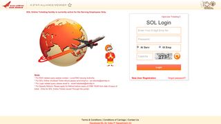 
                            4. SOL Login - Air India - Click Portal Air India