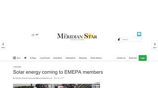 
Solar energy coming to EMEPA members | Local News ...  
