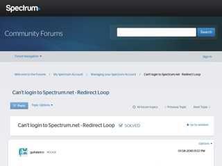 Solved: Can't login to Spectrum.net - Redirect Loop ...