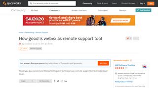 
                            7. [SOLVED] How good is webex as remote support tool - Spiceworks ... - Webex Remote Access Portal