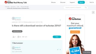 
                            8. Solved: Is there still a download version of turbotax 2016? - Turbotax 2016 Portal