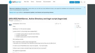 
[SOLVED] NethServer, Active Directory and login script (logon ...  
