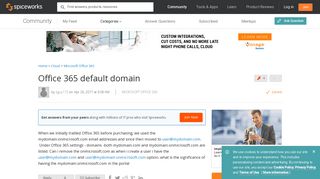 
                            6. [SOLVED] Office 365 default domain - Spiceworks Community - Portal Onmicrosoft Com Portal