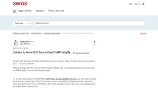 
                            8. Solved: Solution to Xerox 6027 Scan to Email SMTP Setup - Customer ... - Smtpcorp Portal