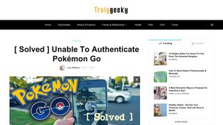 
[ Solved ] Unable To Authenticate Pokémon Go - TrulyGeeky
