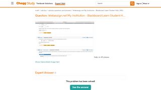 Solved: Webassign.net My Institution - Blackboard Learn St ... - Msu Denver Blackboard Portal