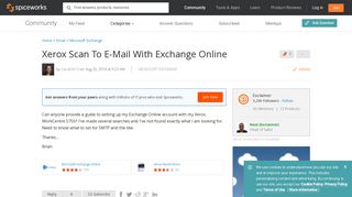 
[SOLVED] Xerox Scan To E-Mail With Exchange Online - Spiceworks ...
