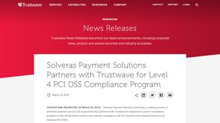 
Solveras Payment Solutions Partners with Trustwave for Level ...  
