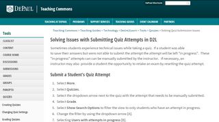 Solving Issues with Submitting Quiz Attempts in D2L | Quizzes ... - Quiz Solver Portal