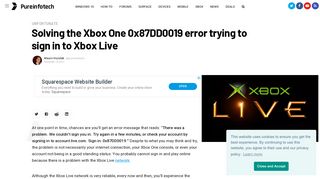 
                            6. Solving the Xbox One 0x87DD0019 error trying to sign in to ... - Sign In Error 0x87dd0019