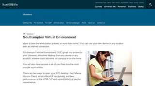 
                            4. Southampton Virtual Environment | iSolutions | University of ... - Southampton Uni Portal