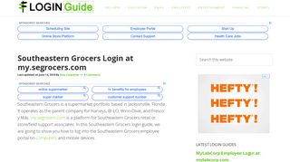 
                            5. Southeastern Grocers Login at my.segrocers.com ... - My Southeastern Grocers Portal