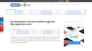 
                            7. Southeastern Grocers Online Login at my.segrocers.com ... - My Southeastern Grocers Portal