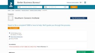 
                            8. Southern Careers Institute | Complaints | Better Business ... - Www Scitexas Edu Login