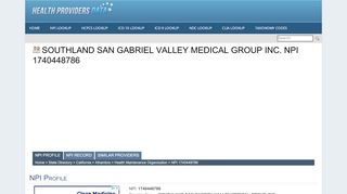 
                            2. southland san gabriel valley medical group inc. npi 1740448786 - Southland San Gabriel Valley Medical Group Provider Login