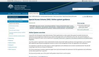 Special Access Scheme (SAS): Online system guidance - TGA - Sas Online Portal