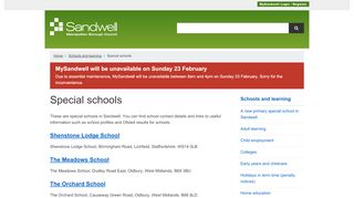 
                            5. Special schools | Sandwell Council - Sandwell Virtual College Portal