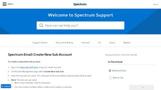 
                            3. Spectrum Email: Create New Sub Account | Spectrum Support - Https Selfcare Twcc Com Index Cfm Method Login Login