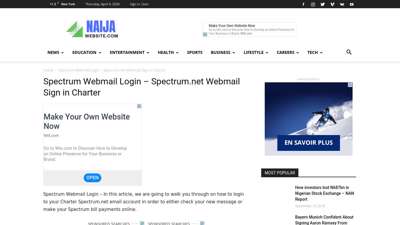 Spectrum.net Webmail Sign in Charter - Naija Website
