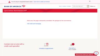 
                            8. Spirit Airlines World Mastercard® - Bank of America - Comerica Bank Credit Card Portal