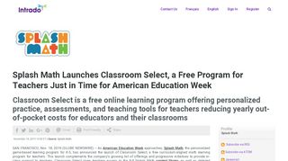 
                            4. Splash Math Launches Classroom Select, a Free Program for ... - Portal Url Https Www Splashmath Com Students
