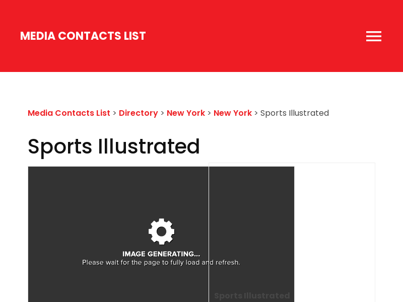 
                            3. Sports Illustrated Contact Information - Media Contacts List