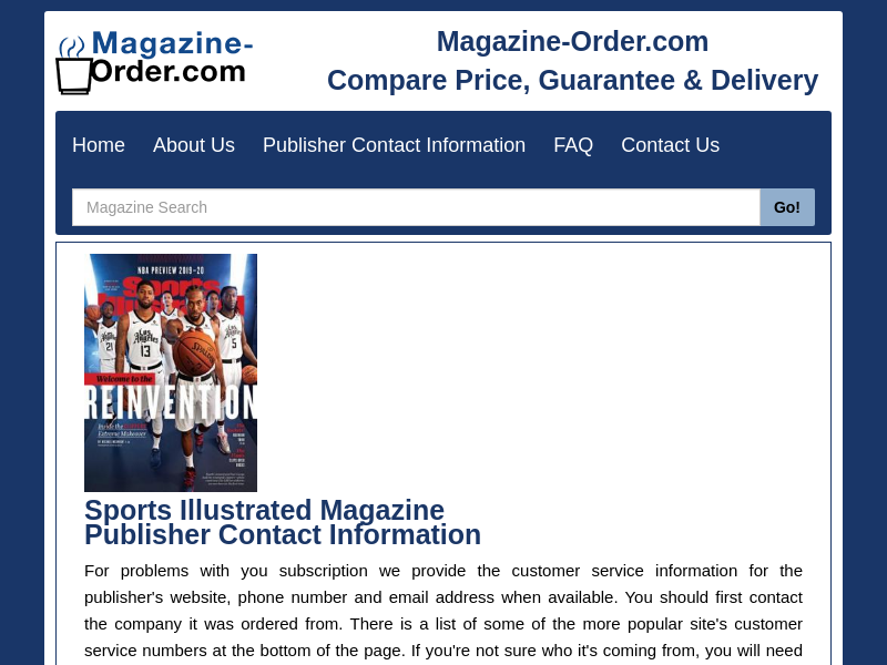 
                            7. Sports Illustrated Customer Service and Phone Number