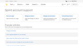 
                            1. Sprint Account support | Sprint Support - My Sprint Account Portal