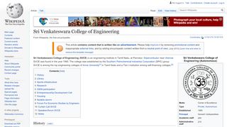 Sri Venkateswara College of Engineering - Wikipedia - Svce Student Portal