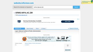 srms.nipa.ac.zm at WI. Login | National Institute of Public Administration - Www Nipa Ac Zm Student Portal