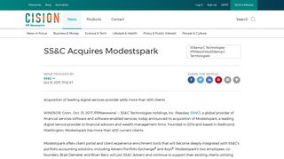 
                            7. SS&C Acquires Modestspark - PR Newswire - Modestspark Portal
