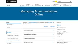 
SSD Online – Managing Accommodations – The College Board  
