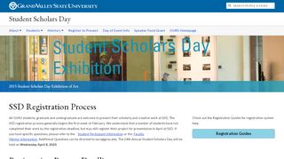 
SSD Registration Process - Student Scholars Day - Grand ...  

