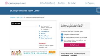 
                            5. St Joseph's Hospital Health Center | MedicalRecords.com - St Joseph's Hospital Syracuse Ny Patient Portal