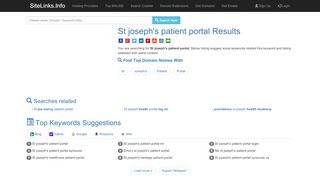 
                            3. St joseph's patient portal Results For Websites Listing - SiteLinks.Info - Https Portal Stjoeshealing Org Portal