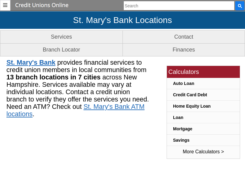 
                            4. St. Mary's Bank Locations of 13 Branch Offices