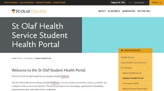 
                            1. St Olaf Health Service Student Health Portal – Health Services - St Olaf Student Health Portal