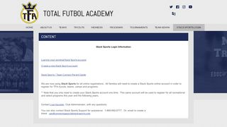
Stack Sports Login - Total Futbol Academy
