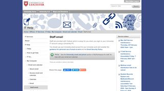 
                            3. Staff email — University of Leicester - Leicester Uni Email Portal
