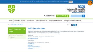 
                            1. Staff / Executive Login - Luton Dunstable University Hospital - Luton And Dunstable Hospital Staff Login