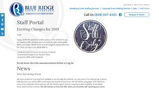 
                            6. Staff Portal | Blue Ridge Event Staffing - Venue Staff Portal Login