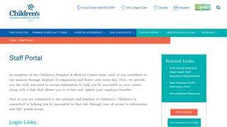 
                            5. Staff Portal | Children's Hospital & Medical Center - Childrens Connect Health Portal