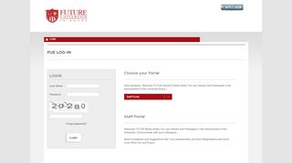 
                            3. Staff Portal - FUE log-in - Future University in Egypt - Fue Student Portal